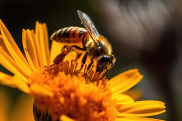 Bee Collecting Pollen Generative ai