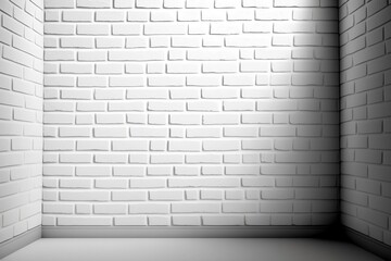 Bright and Light Room with White Brickwork, Side Light, Soft Shadow, White Interior, Background