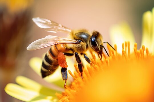 Bee Collecting Pollen Generative ai