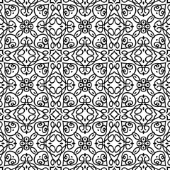seamless pattern with elements of petal flower in ethnic style