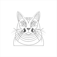 A nice cat line art coloring page.