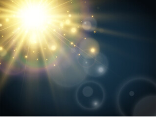 Obraz na płótnie Canvas Bright beautiful star.Illustration of a light effect on a transparent background.