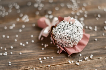 bouquet of dried flowers, leaves and flowers beauty and fashion concept.