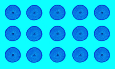 Collage with oranges in neon light