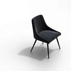 chair with shadow under it isolated on a white background, interior furniture, 3D illustration, cg render