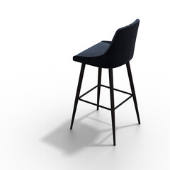 chair with shadow under it isolated on a white background, interior furniture, 3D illustration, cg render