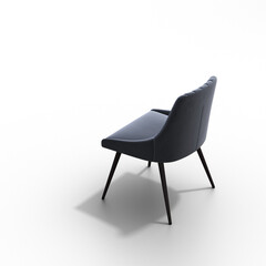 chair with shadow under it isolated on a white background, interior furniture, 3D illustration, cg render