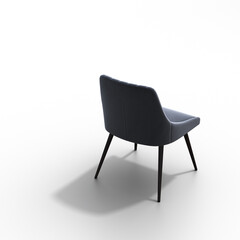 chair with shadow under it isolated on a white background, interior furniture, 3D illustration, cg render