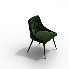 chair with shadow under it isolated on a white background, interior furniture, 3D illustration, cg render