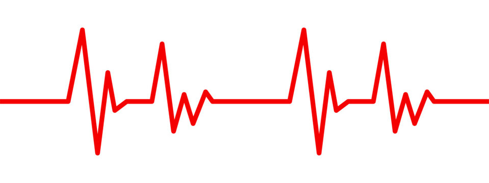 Heart rate monitor line vector isolated on transparent background. Heart rate pulse rhythm line illustration. Stock Vector.