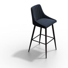 chair with shadow under it isolated on a transparent background, interior furniture, 3D illustration, cg render