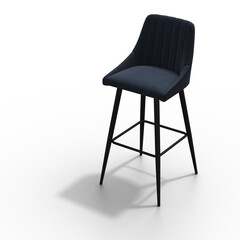 chair with shadow under it isolated on a transparent background, interior furniture, 3D illustration, cg render