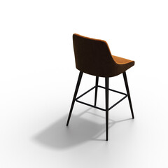 chair with shadow under it isolated on a transparent background, interior furniture, 3D illustration, cg render