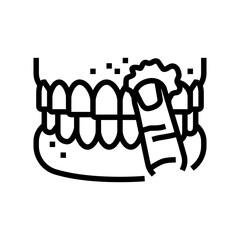 snus nicotine mouth line icon vector illustration
