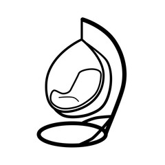 cocoon chair line icon furniture