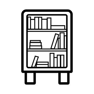 Bookshelf Line Icon Furniture