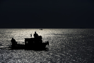 fishing boats in the sea