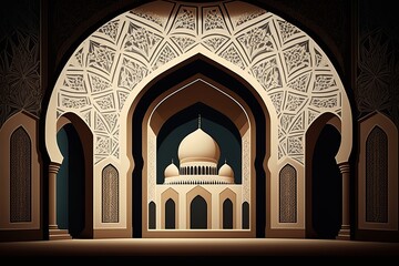 Grand mosque in the foreground