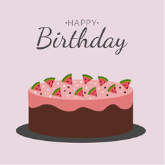  Happy Birthday Cake  with Watermelon 