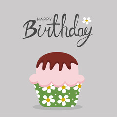 Happy Birthday Cupcake and Chocolate Topping 