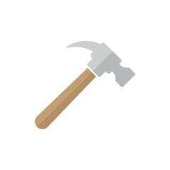 Hammer flat icon on white background