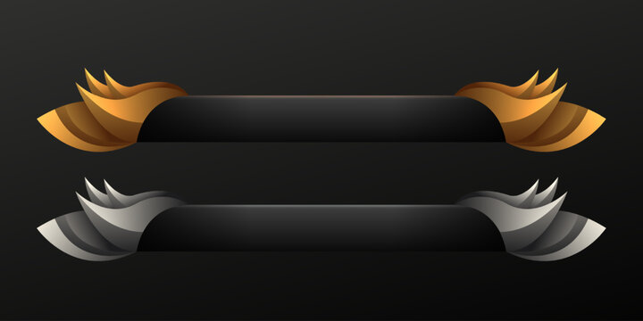 Abstract fantasy gold and silver border game gui title lower third banners