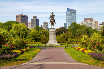 George Washington Statue in Boston Public Gardens, Boston, Massachusetts, New England