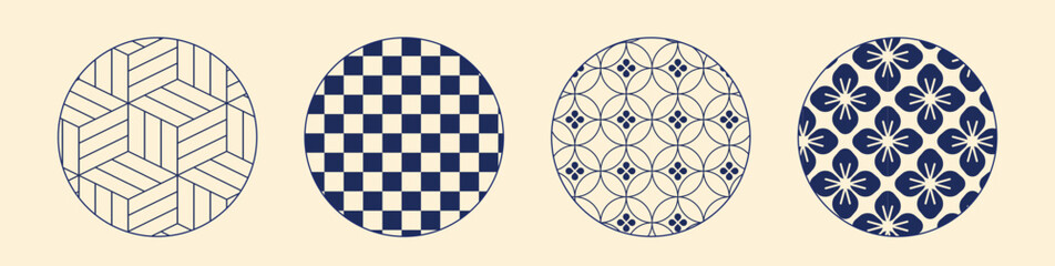 夏を感じる和柄デザイン。藍色や紺色の和柄(パターンスウォッチ付き)