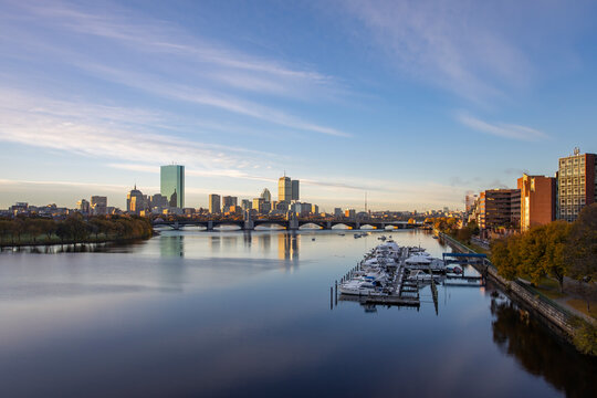 Boston Skyline with Longfellow Bridge, Boston, Massachusetts, New England