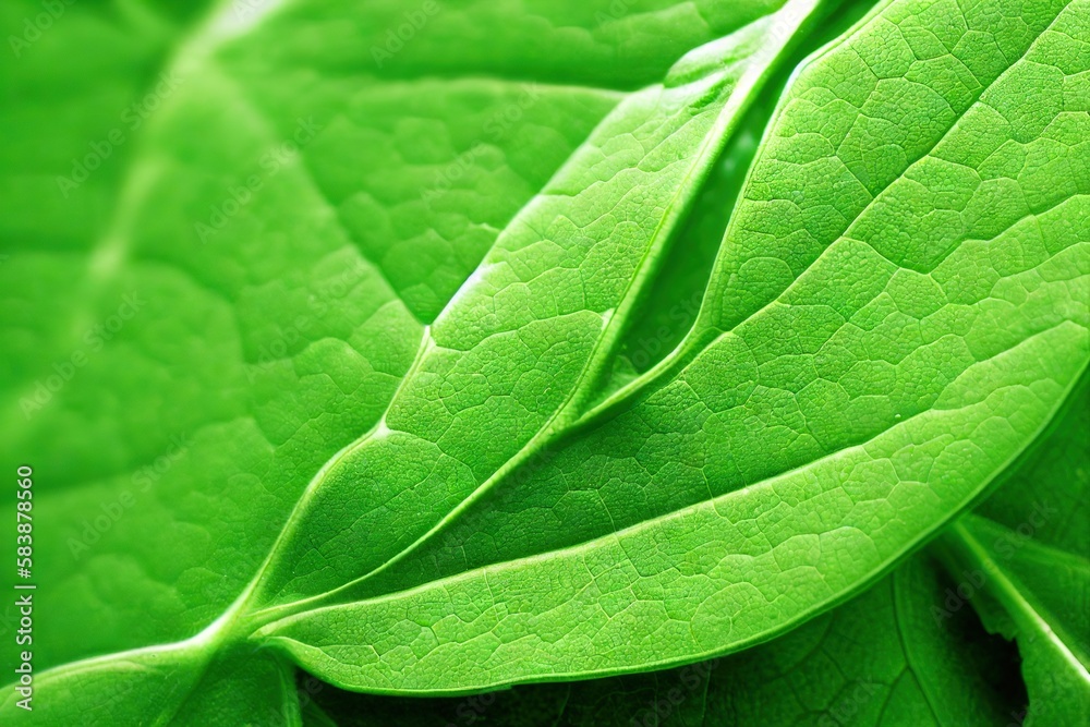 Canvas Prints Green leaf blurred background with bright green tree leaves, created with generative ai