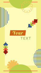 Abstract vertical geometric background with space for your text. Memphis style vector illustration for your social network.