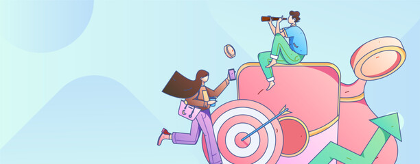 Holiday Shopping E-Commerce Online Shopping People Flat Vector Concept Operation Hand Drawn Illustration
