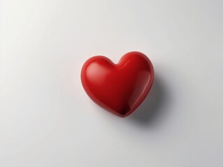 Fototapeta premium Red Heart on a White Background