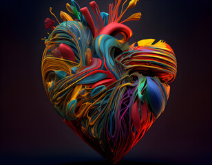 colorful hearth render, generative ai
