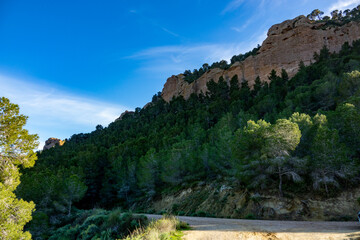 Fototapeta na wymiar Mountain views from Las Murallas de King Kong hiking path in Murcia, Spain