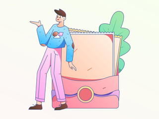 Holiday Shopping E-Commerce Online Shopping People Flat Vector Concept Operation Hand Drawn Illustration
