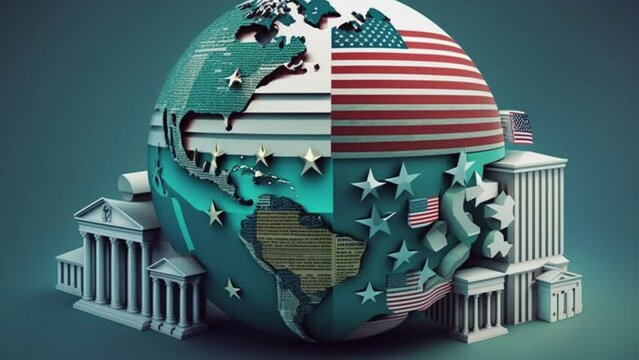 Usa Banking System, Finance and Economy 3D Graphic Illustration