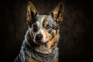 Australian Cattle Dog: A Loyal and Hardy Breed on a Striking Dark Background