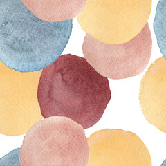 A pattern of simple multicolored watercolor circles