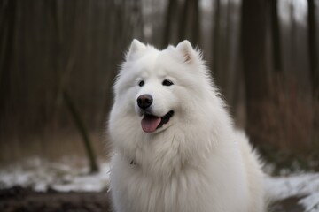Obraz premium Samoyed, family dog, Generative AI