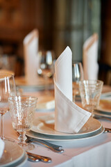 table setting in restaurant