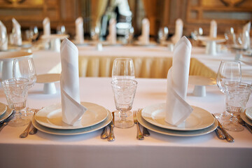 table set for a wedding reception