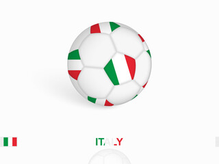 Soccer ball with the Italy flag, football sport equipment.