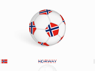 Obraz premium Soccer ball with the Norway flag, football sport equipment.