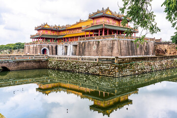 Fototapeta premium Vietnam, the Meridian Gate is the mainenrtrance of Imperial City of HUE. 