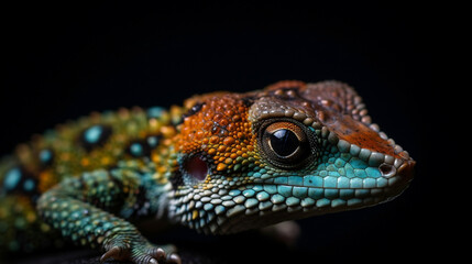 Fototapeta premium Awe-Inspiring Macro Shots of a Gecko - Generative AI