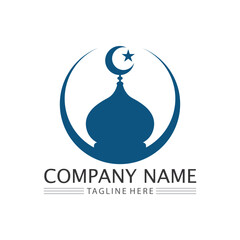 islamic icon and ramadhan logo design vector graphic sign