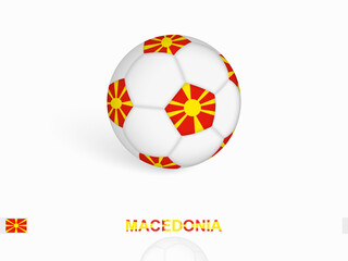 Soccer ball with the North Macedonia flag, football sport equipment.