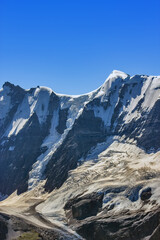 Close view of  the Jungfrau Swiss Alps and glacier from Schlithorn mountain