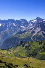 Scenic view on the Jungfrau Swiss Alps and glacier